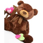 Dark Brown 5 Feet Big Teddy Bear with Muffler